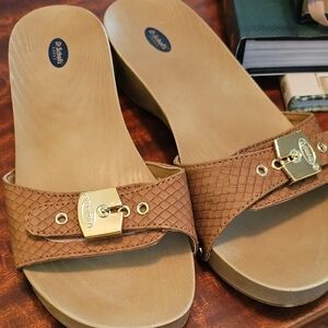 Dr. Scholl's Tan Buckle Sandals Sz 8m
